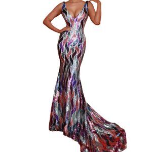 Johnathan Kayne 2687 Prom Dress Mermaid Size 12
